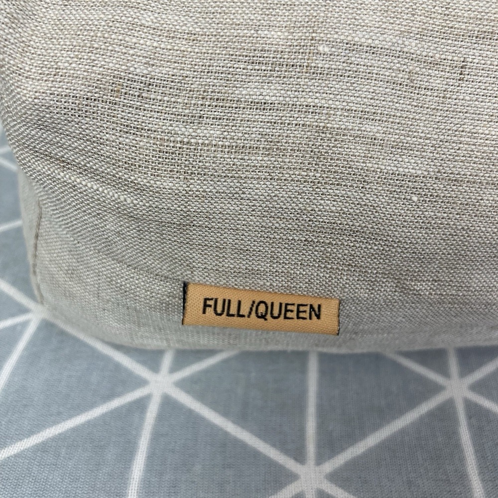 Quince European Linen Chambray Duvet Cover Set with 2 Shams Full/Queen Natural - Picture 7 of 7
